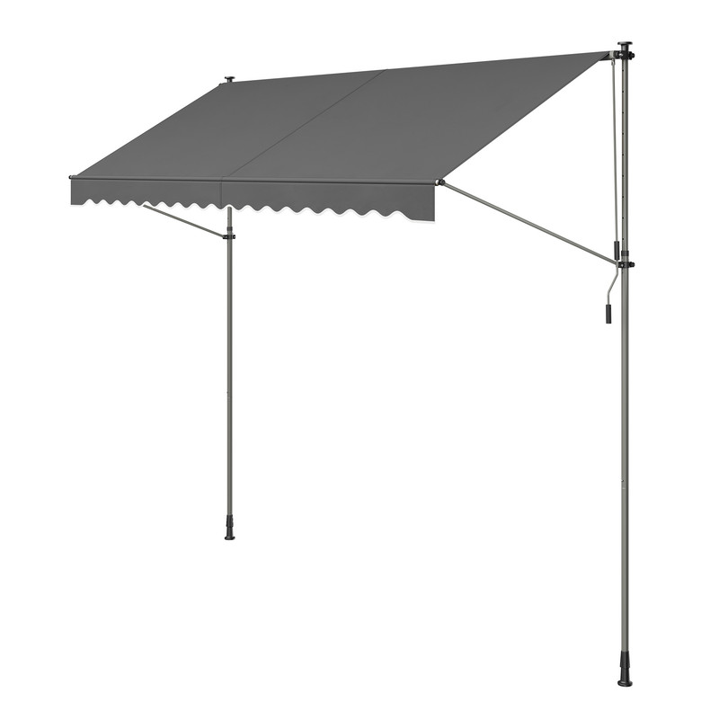 Store banne rétractable avec manivelle 350 x 120 cm gris anthracite