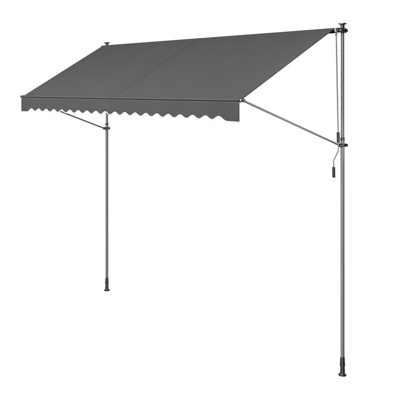 Store banne rétractable avec manivelle 400 x 120 cm gris anthracite