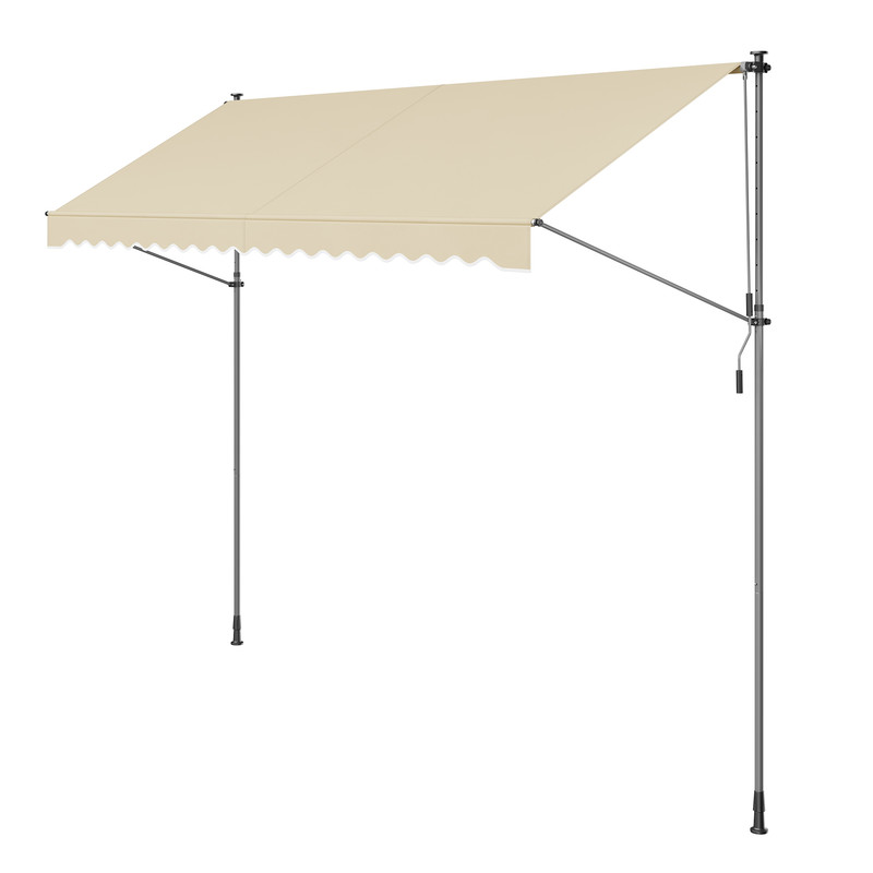 Store banne rétractable store manuel avec manivelle 400 x 120 cm beige