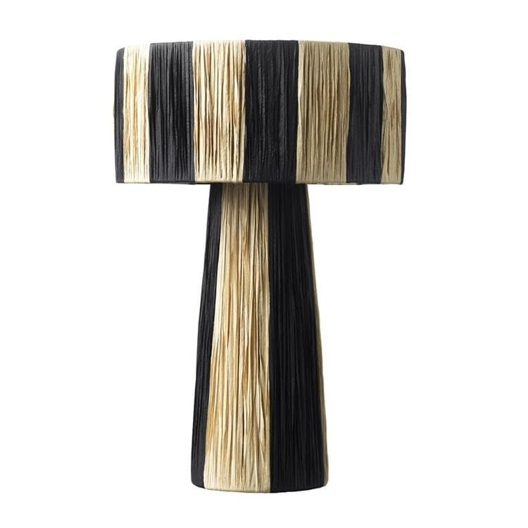 Lampe à poser raphia métal h38cm beige