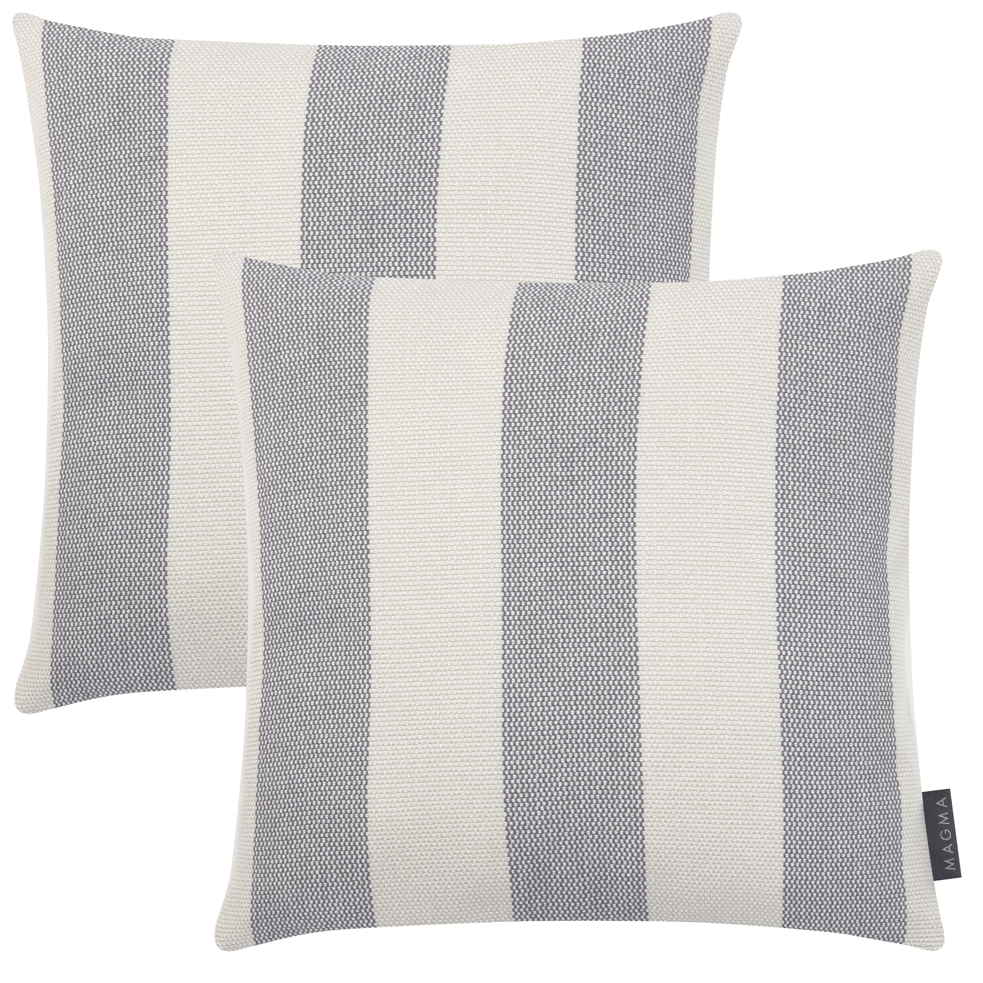 Housses de coussin d'extérieur rayées gris -lot de 2 - 40x40