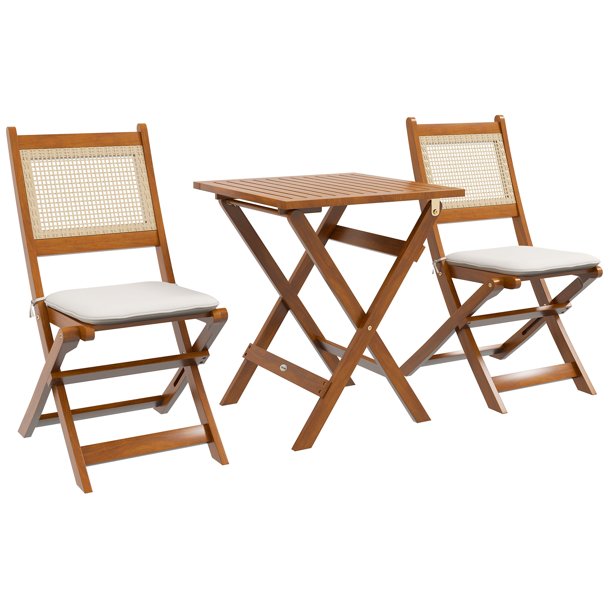 Ensemble bistro de jardin style exotique 2 places 3 pcs pliables