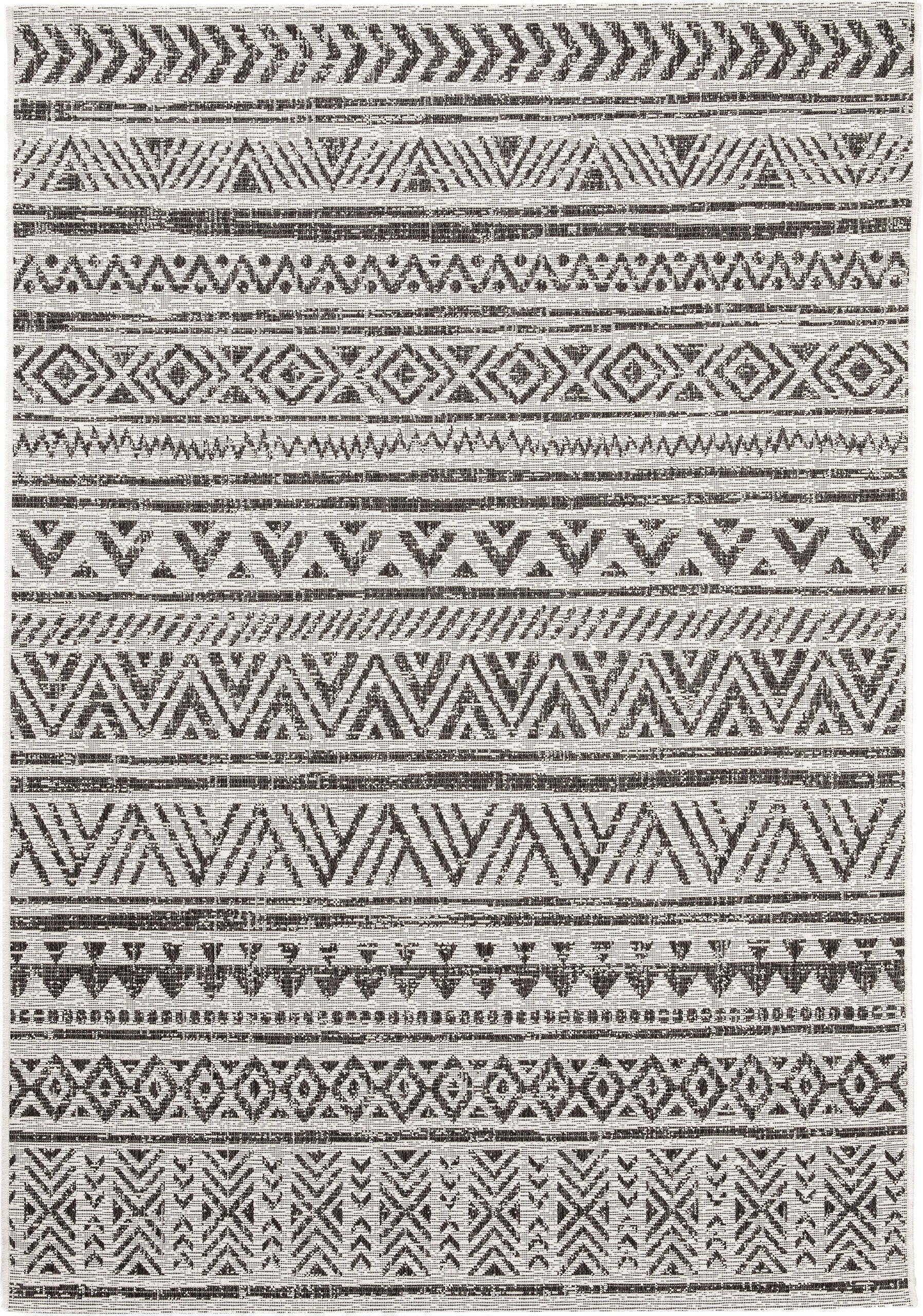 Tapis d'extérieur & intérieur blanc & noir 80x150