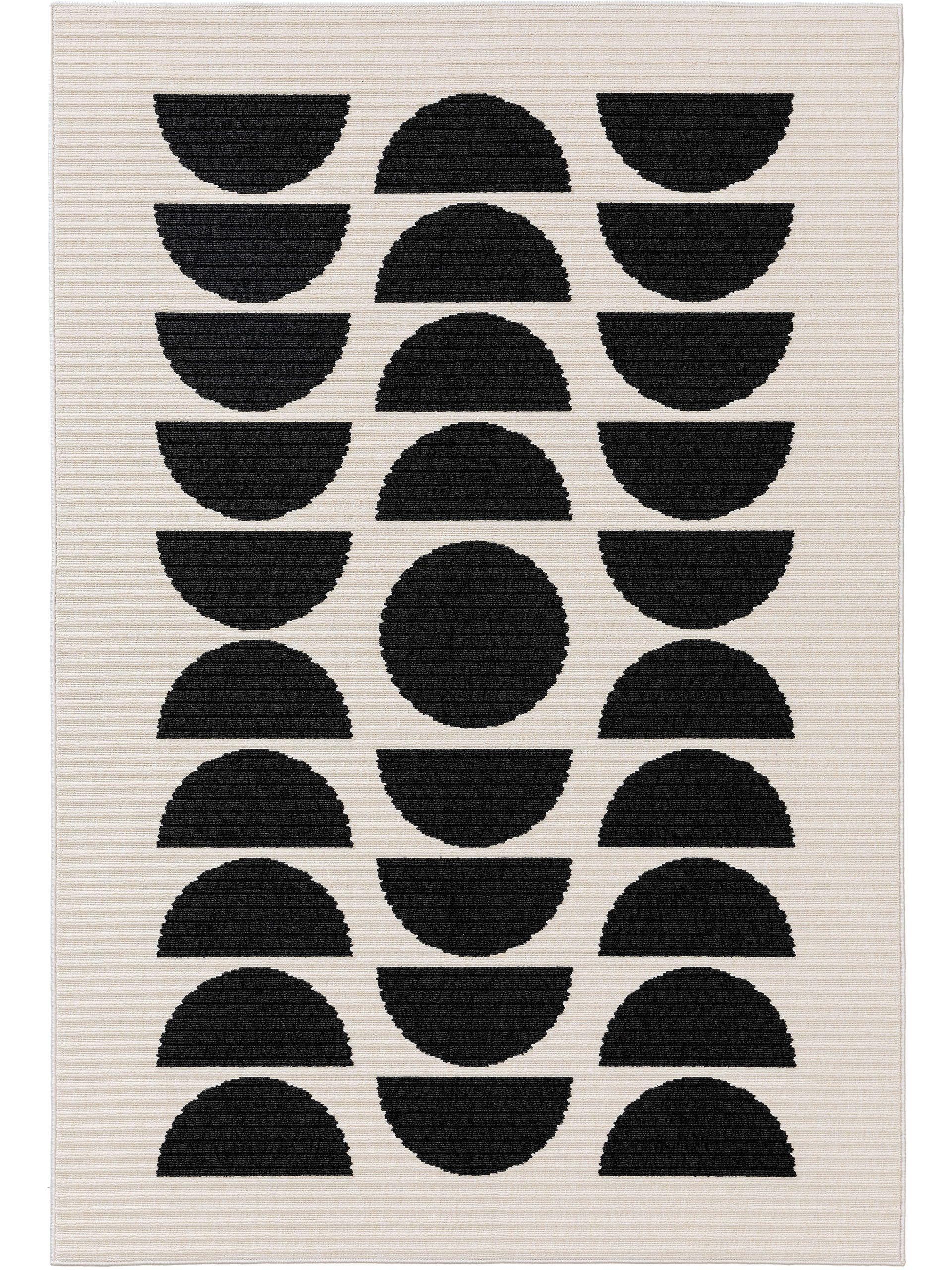 Tapis d'extérieur & intérieur noir & blanc 80x150