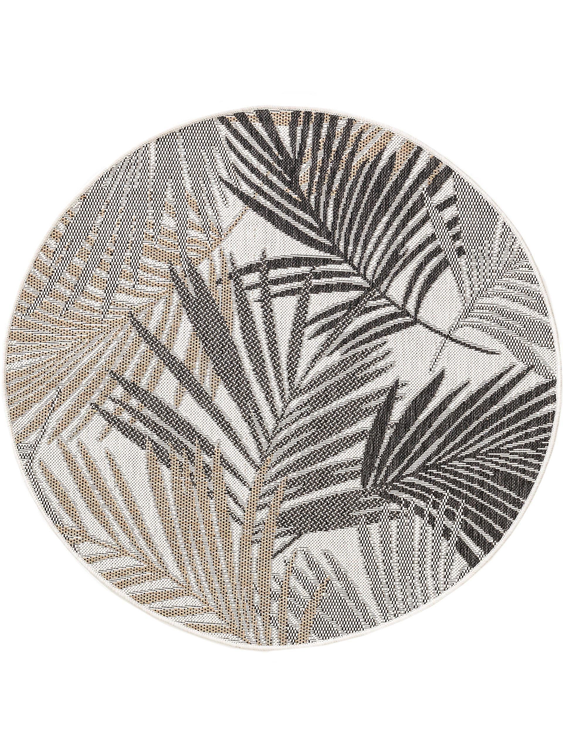 Tapis d'extérieur & intérieur rond noir D 120
