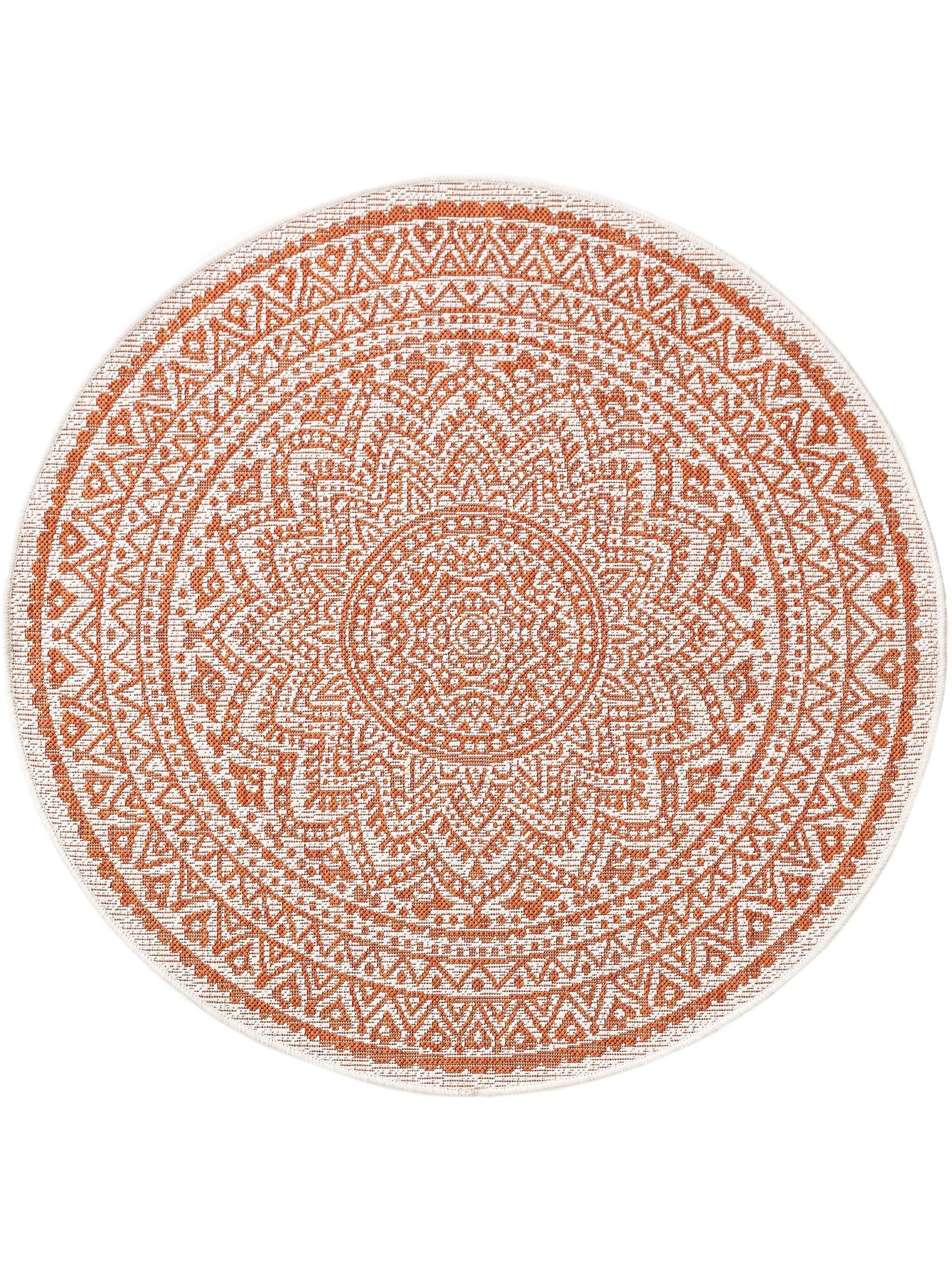 Tapis d'extérieur & intérieur orange D 120 rond