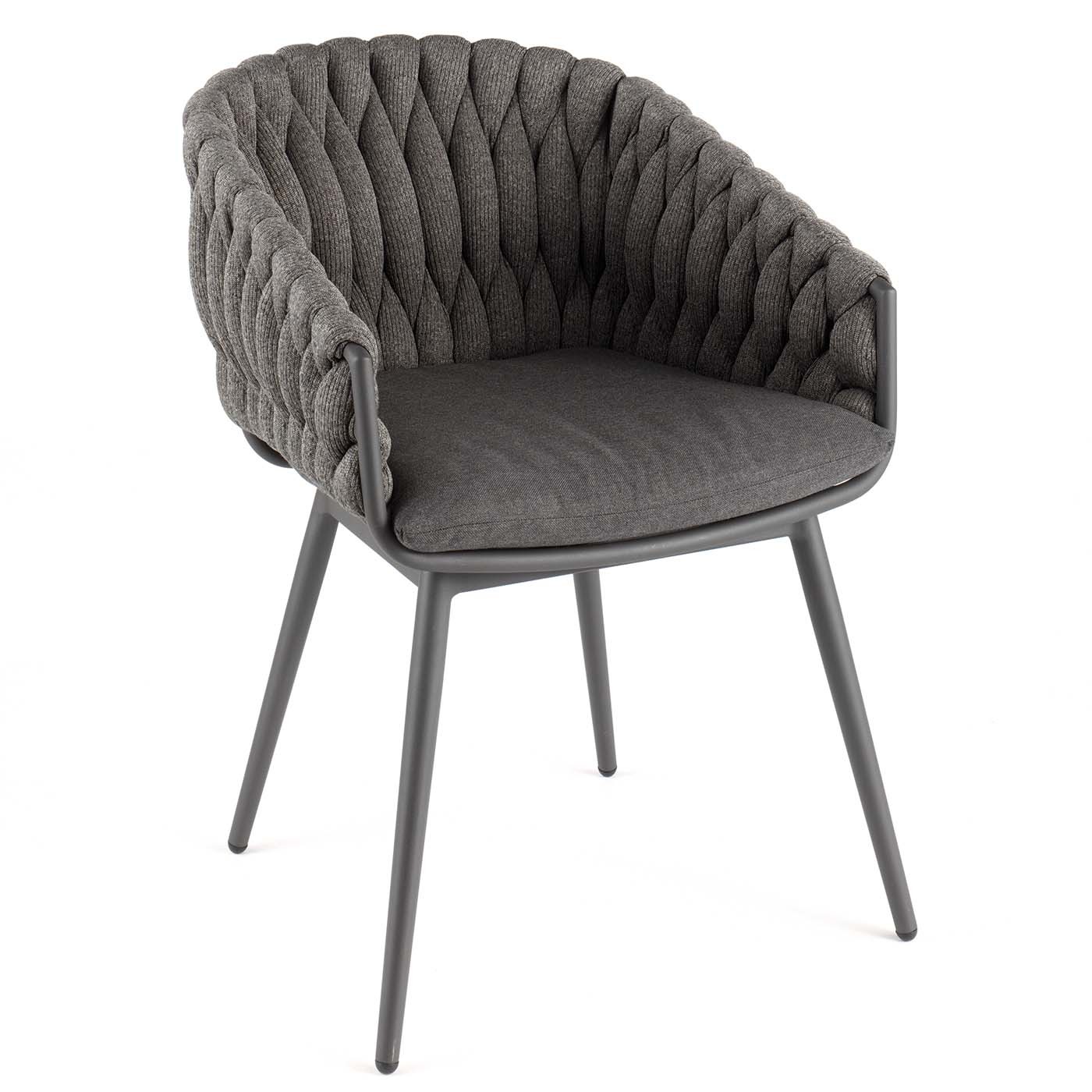 Chaise de jardin en oléfine et alu gris anthracite