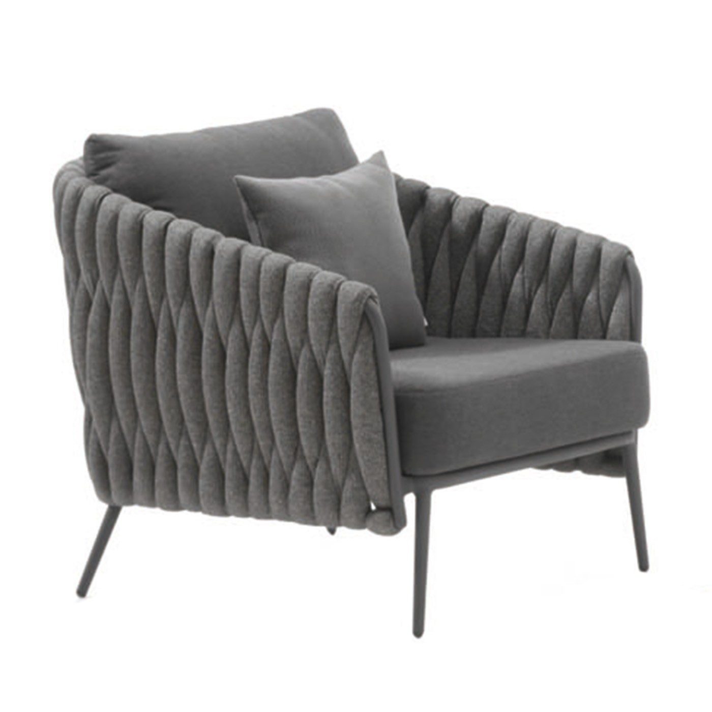 Fauteuil de jardin en oléfine et alu gris anthracite