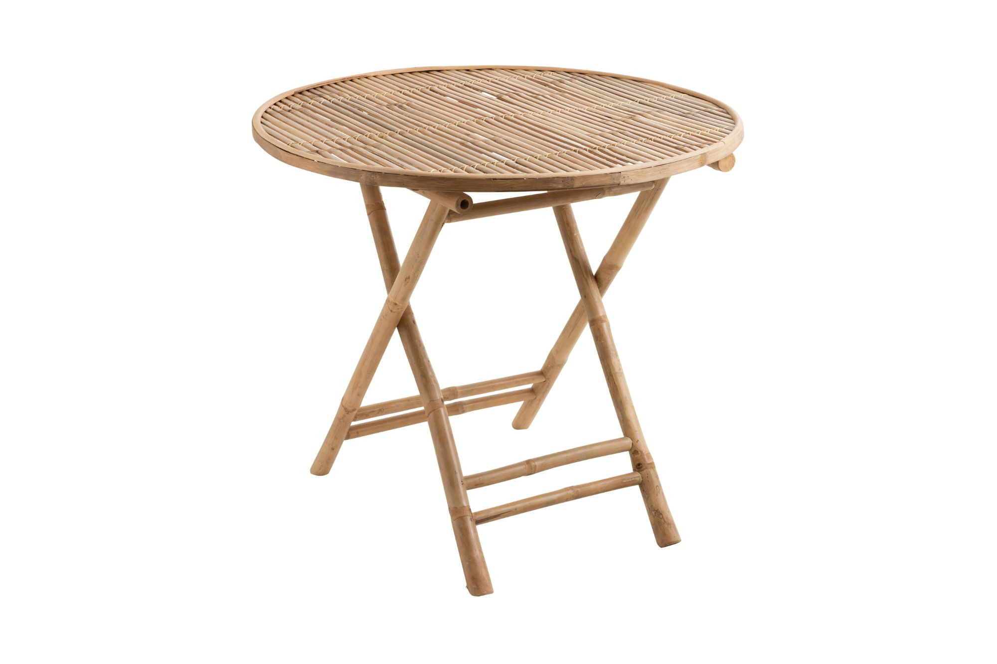 Table de jardin ronde pliable en bambou D90