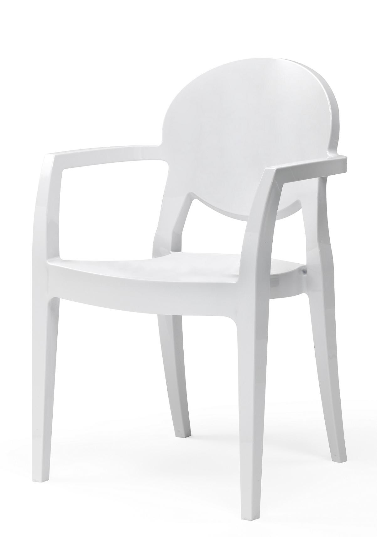 Chaise design en plastique blanc