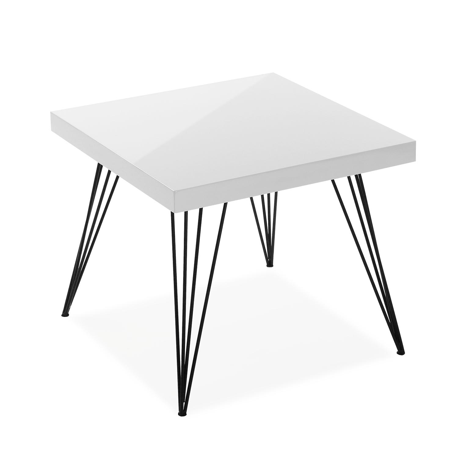 Table d&rsquo;appoint bois et métal blanc