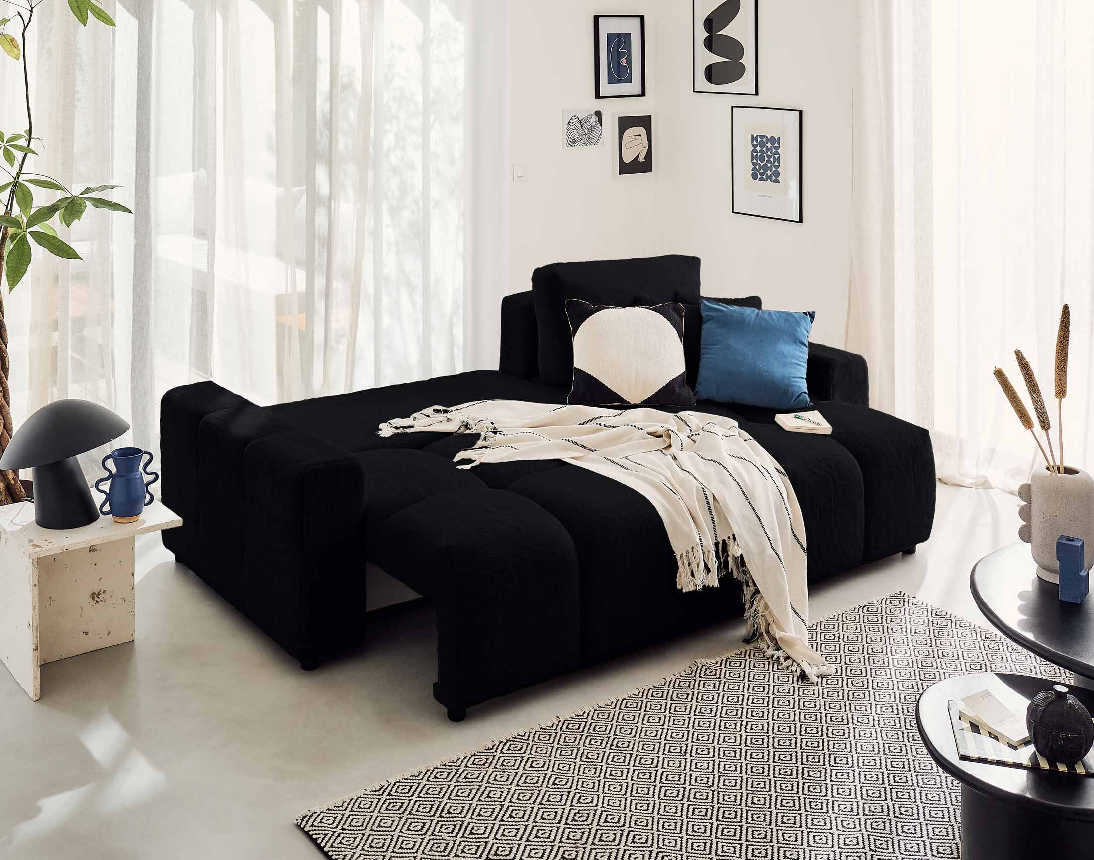 crocus - Canapé convertible Noir - Vue supplémentaire 2