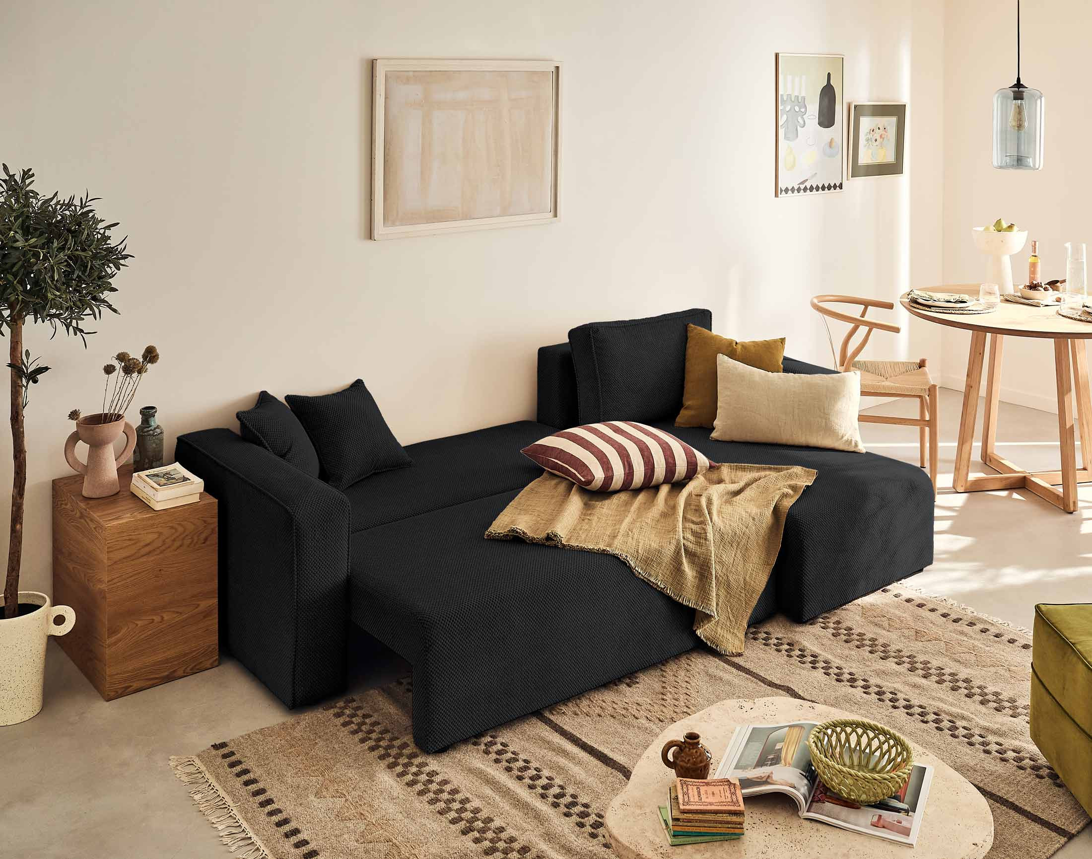 topaze - Canapé convertible Noir - Vue supplémentaire 2