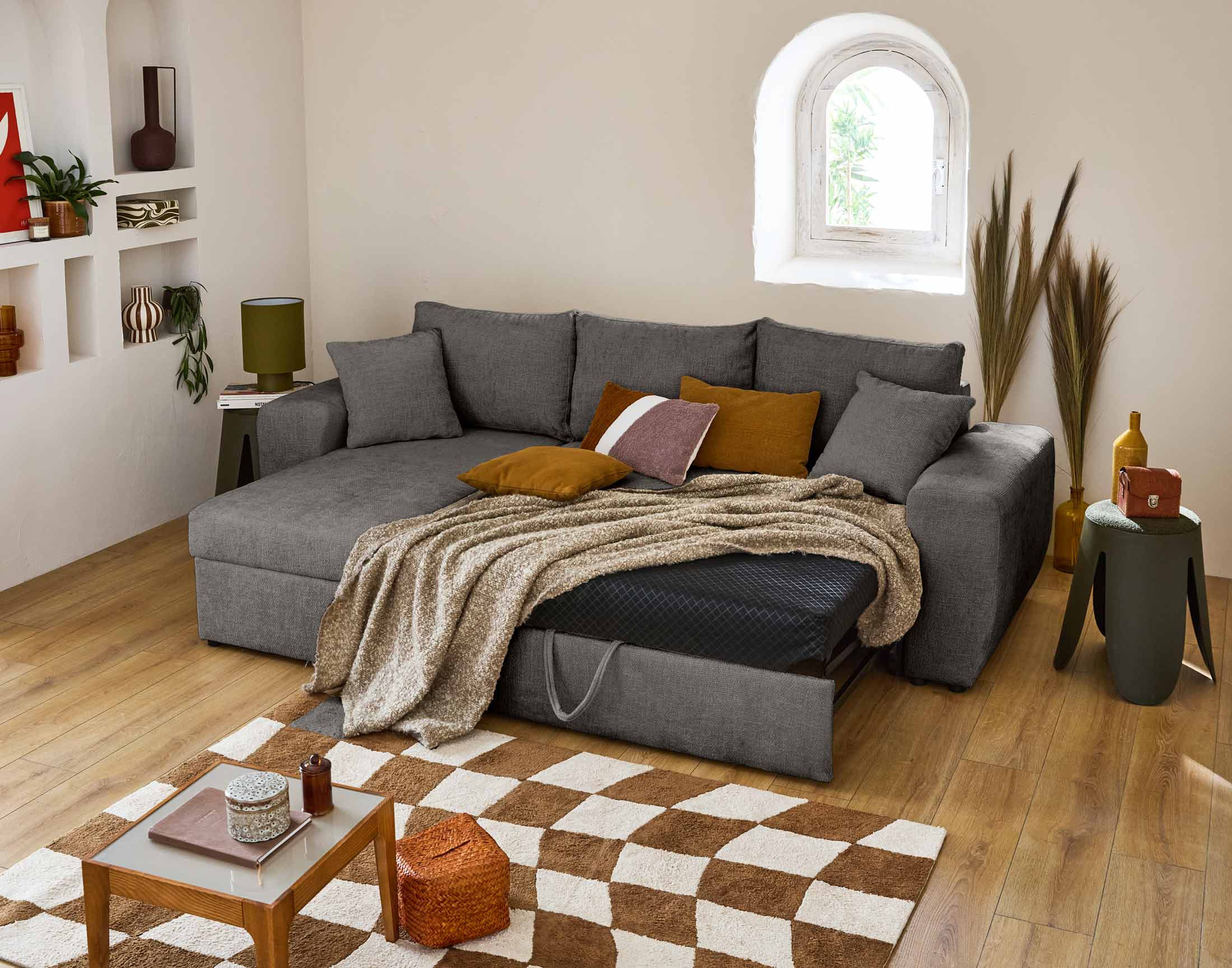 milan - Canapé convertible Gris - Vue supplémentaire 2