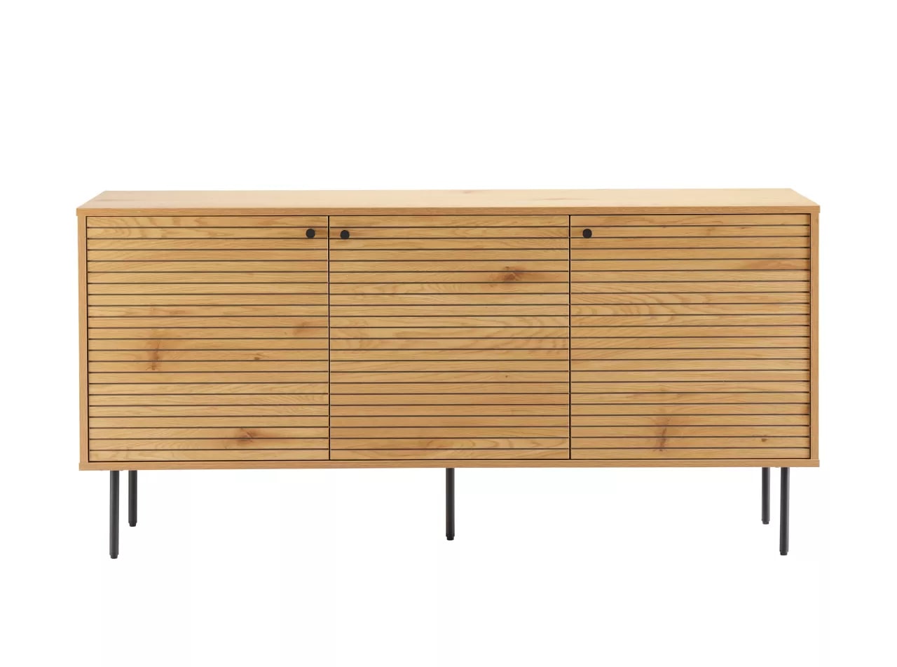 Buffet avec finition chêne et pieds noirs – 150×40 cm – Bois