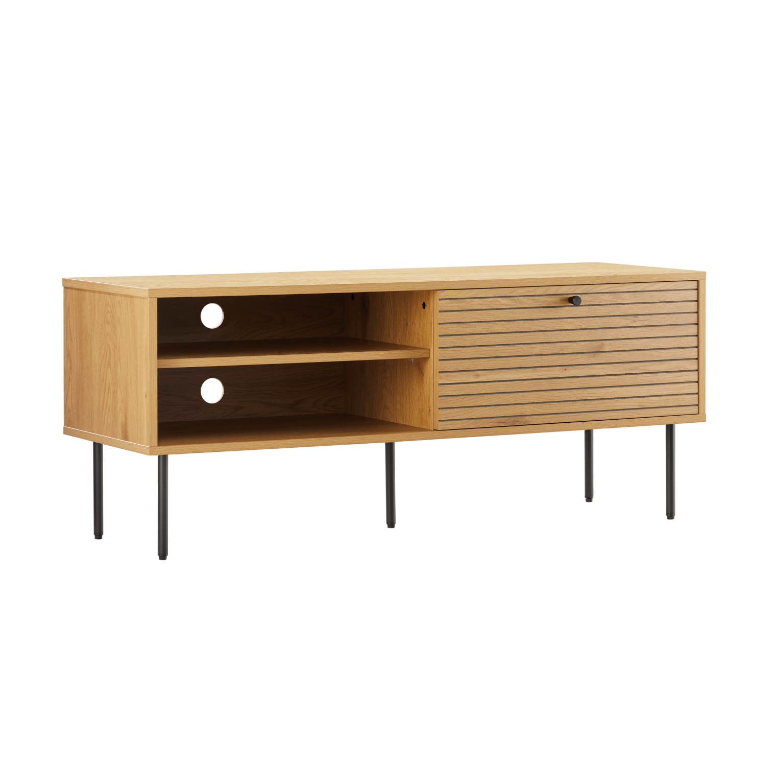 Meuble TV en bois et pieds noirs – 120×40 cm