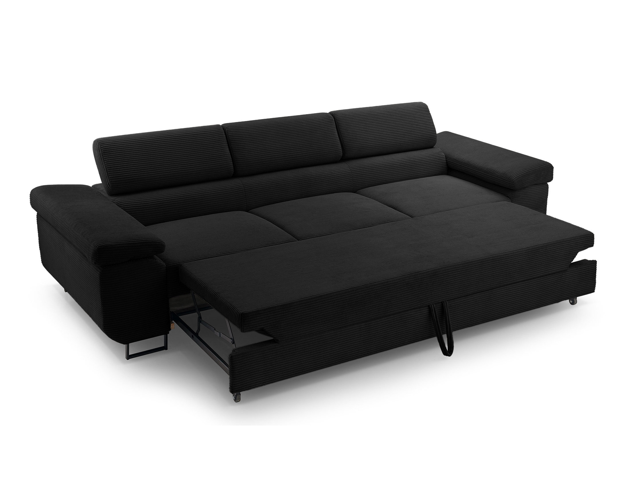 pablo - Canapé velours côtelé Noir - Vue supplémentaire 2