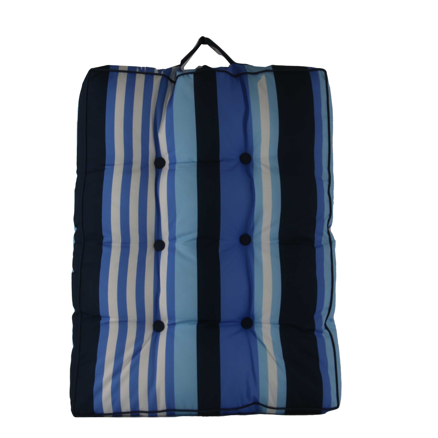 matelas outdoor à rayures polyester bleu marine 60x80 cm