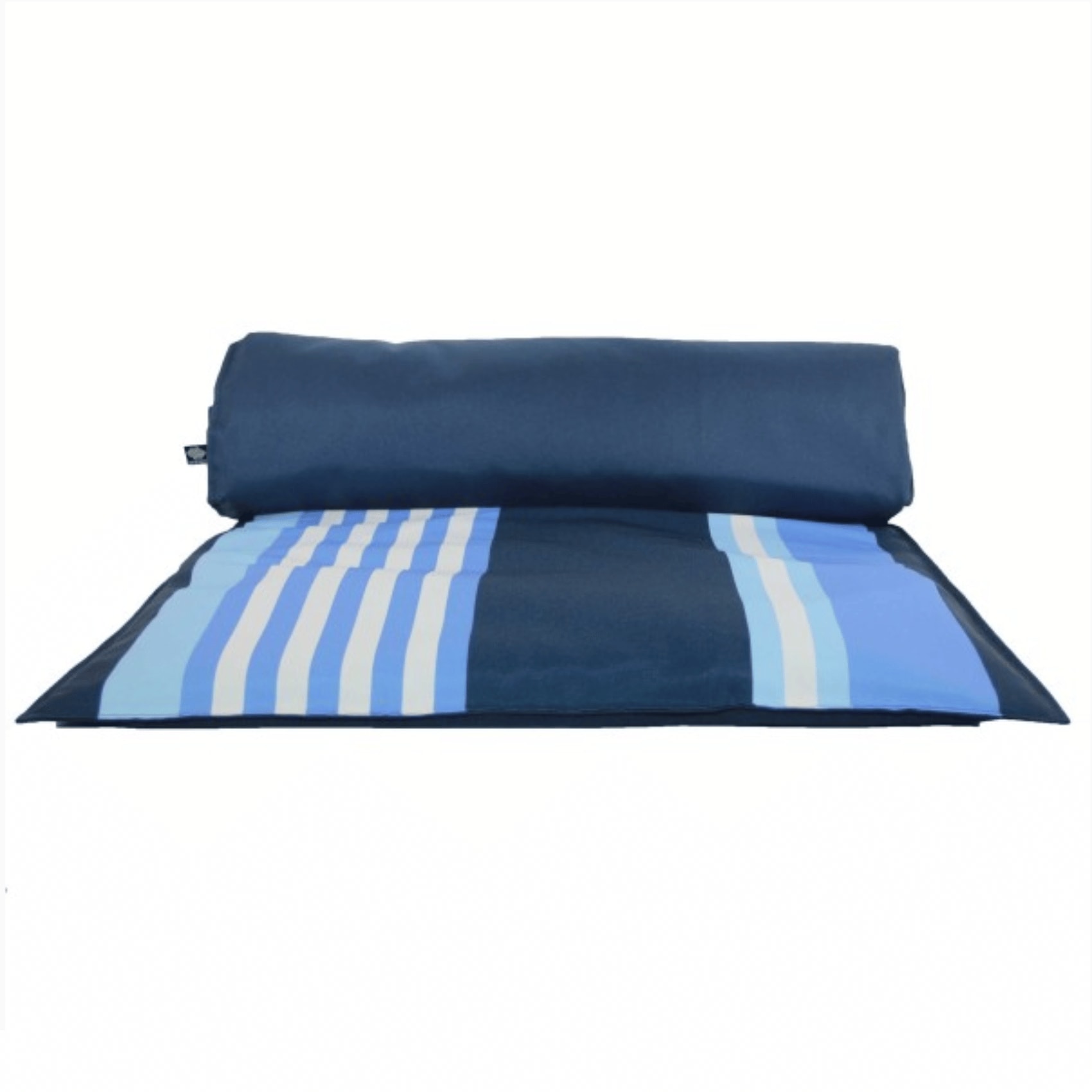matelas bain de soleil à rayures outdoor polyester bleu 65x200 cm