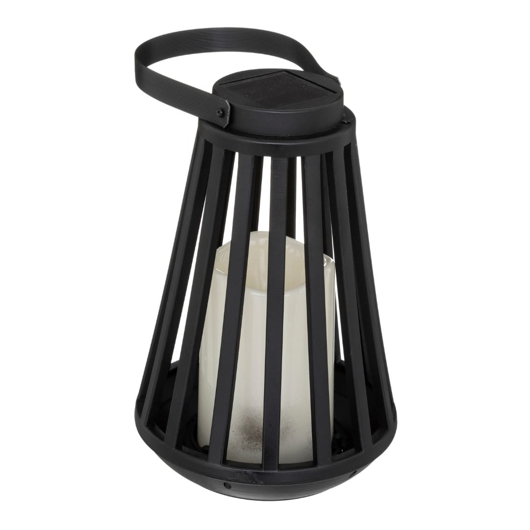 Lanterne solaire extérieure plastique noir 14.5×21.5 cm