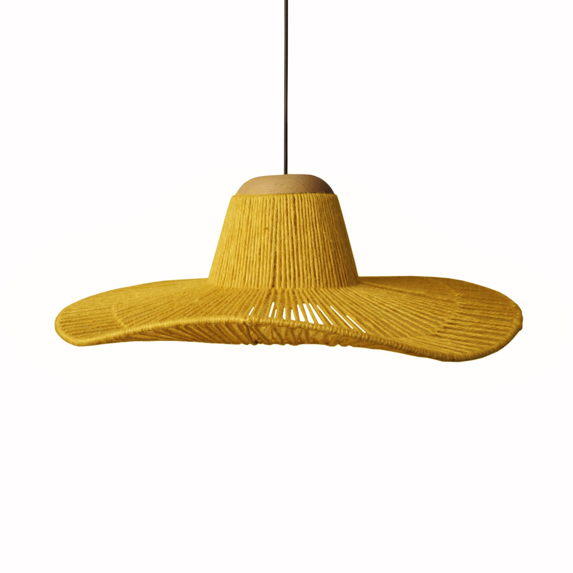 Suspension ficelle de coton jaune foncé 60 cm