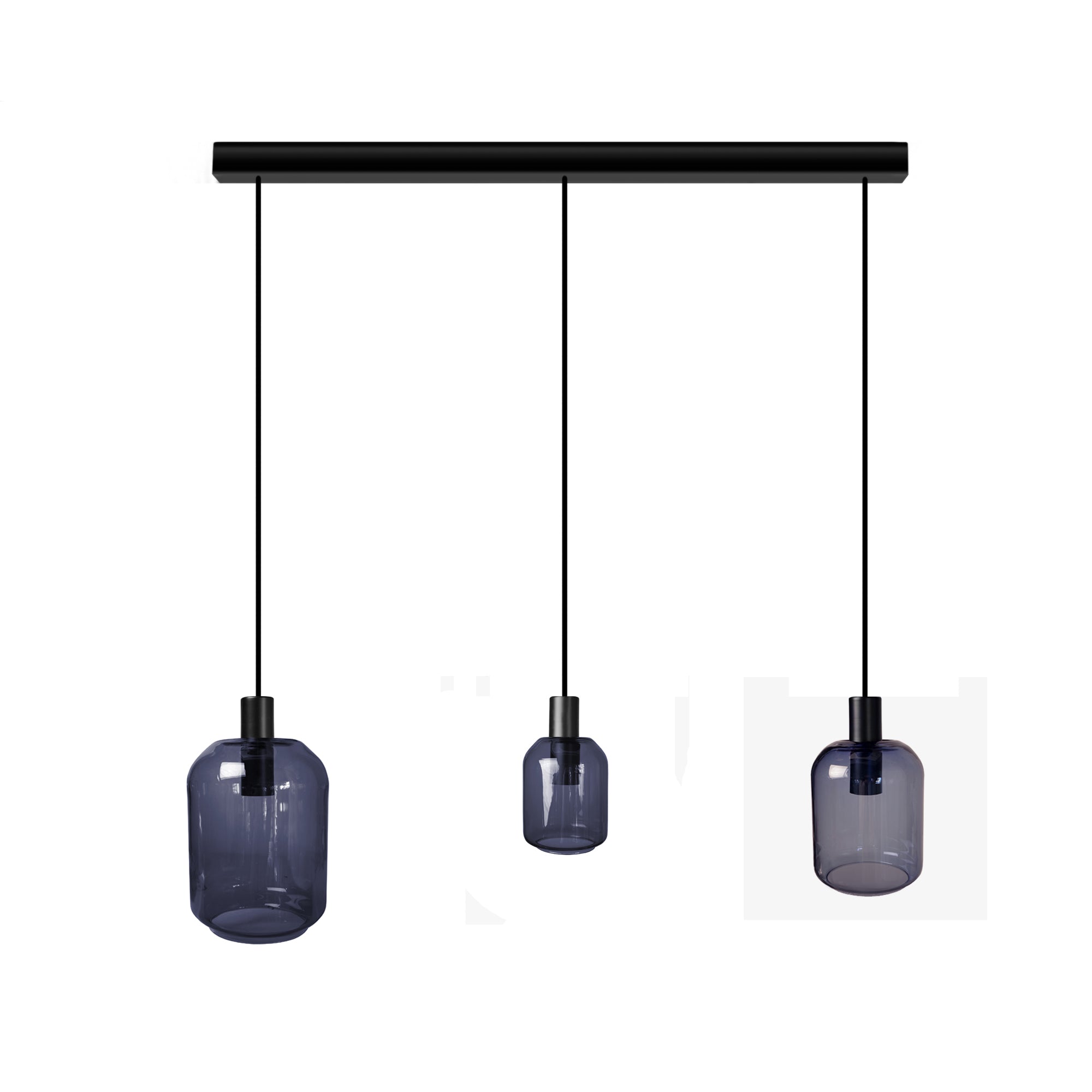 Suspension verre bleu 60  cm