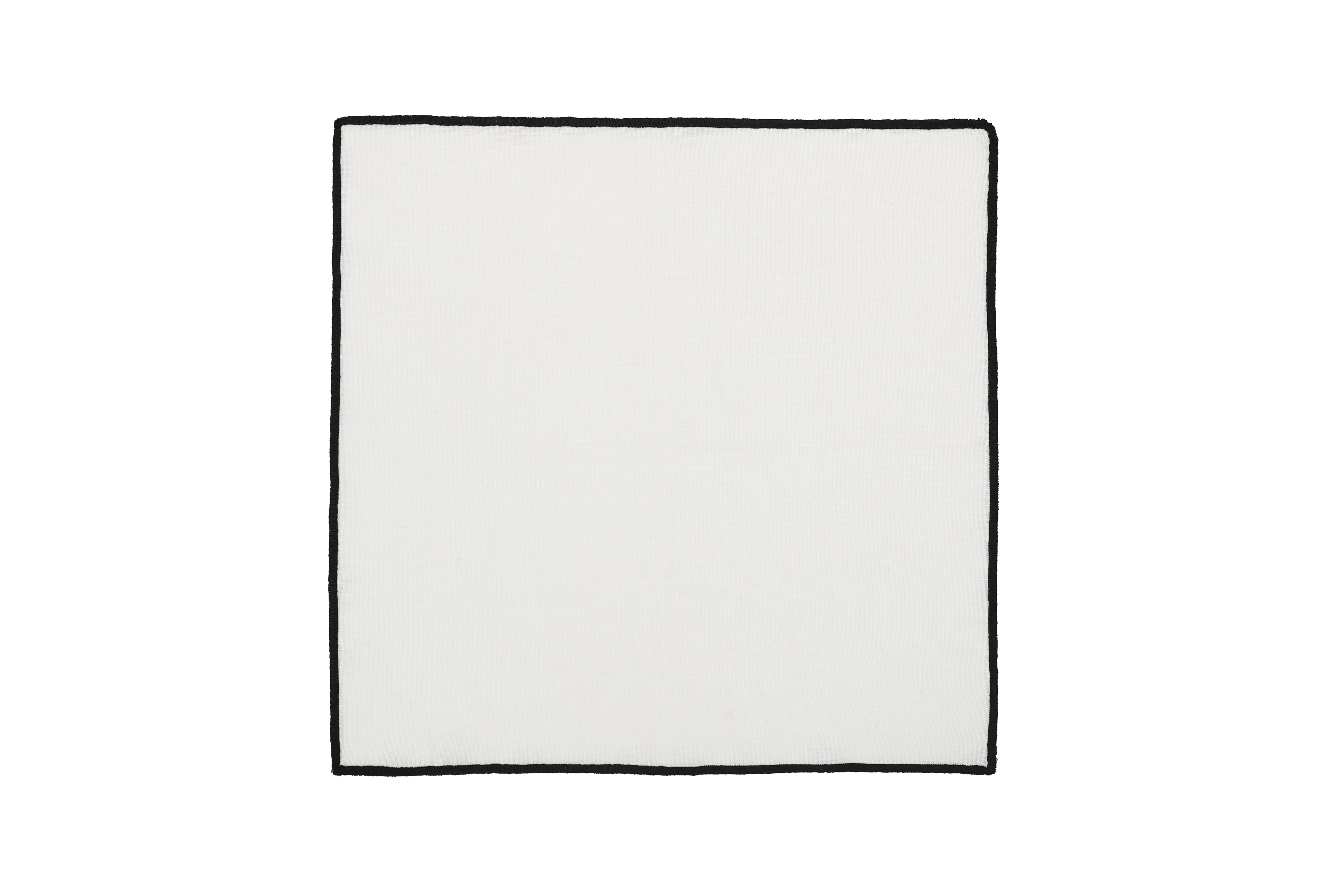 lot de 4 serviettes de table en coton blanc bourdon noir 45x45cm