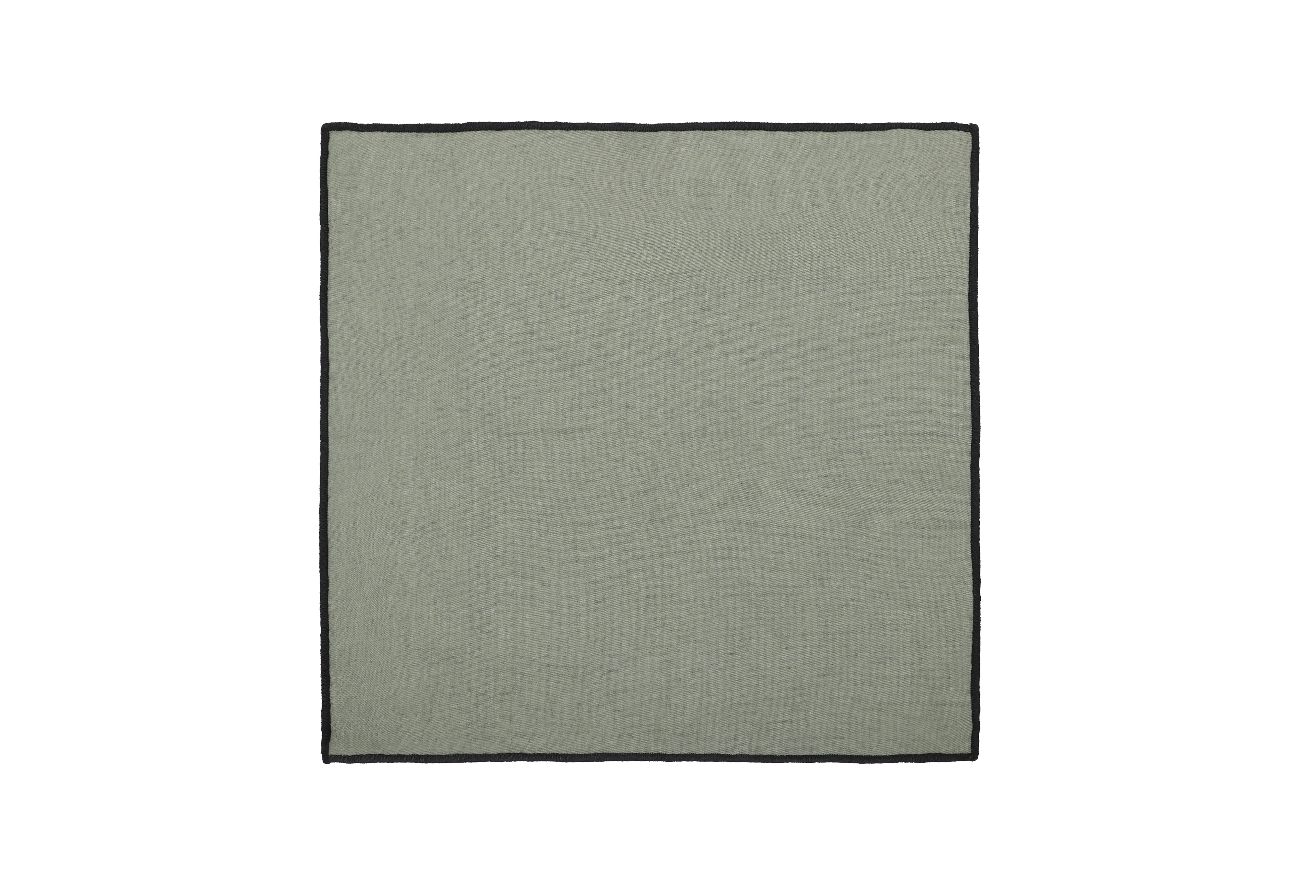 lot de 4 serviettes de table en coton kaki bourdon noir 45x45cm