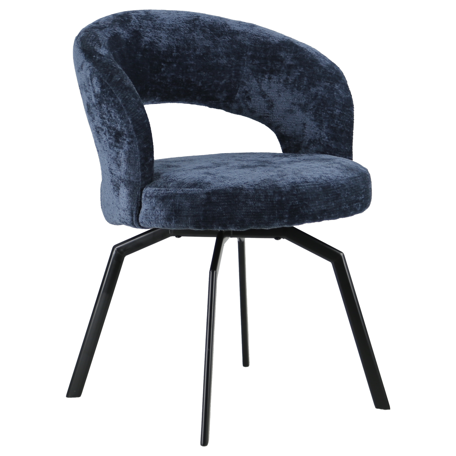 Chaise en chenille bleu foncé