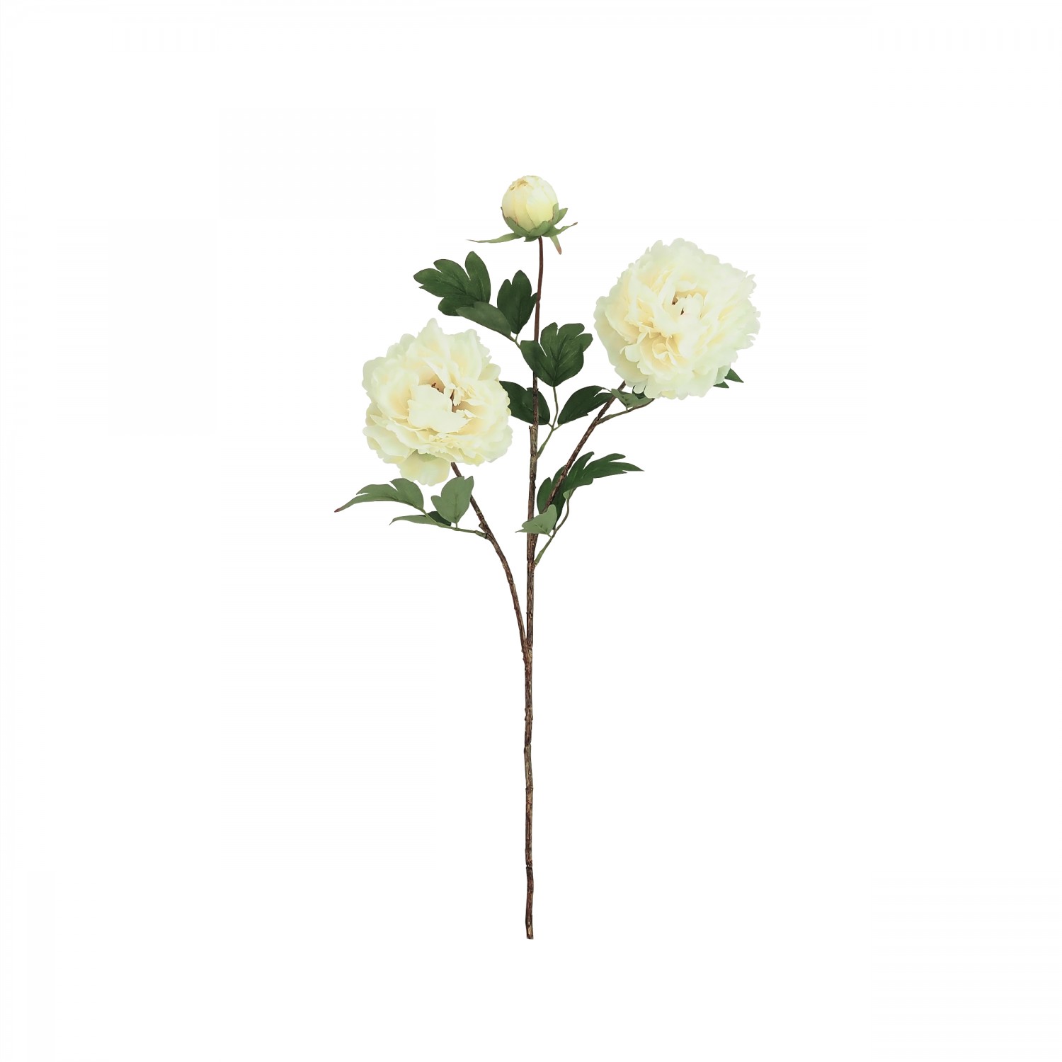 Pivoine artificielle en tige blanche 70cm lot de 4