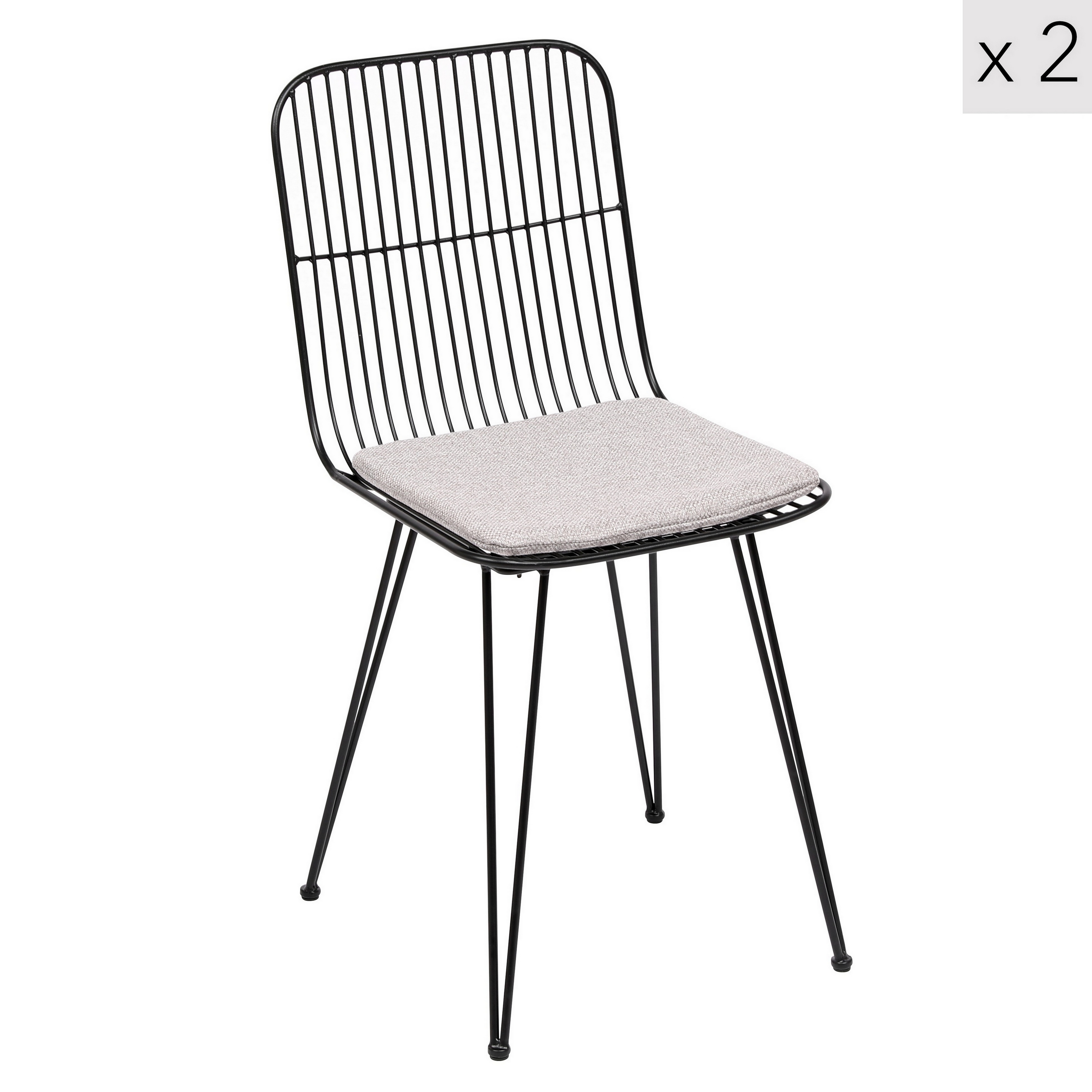 Lot de 2 chaises industrielles en métal gris