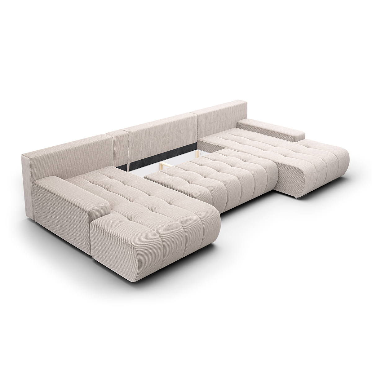 jonas - Canapé convertible velours côtelé Blanc - Vue supplémentaire 2