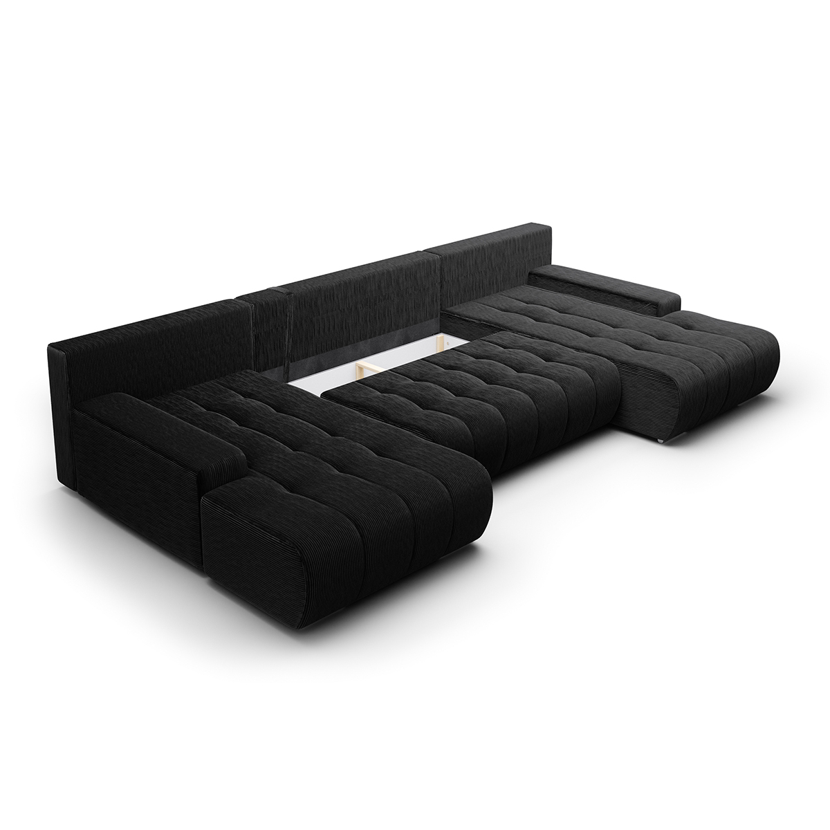 jonas - Canapé convertible velours côtelé Noir - Vue supplémentaire 2