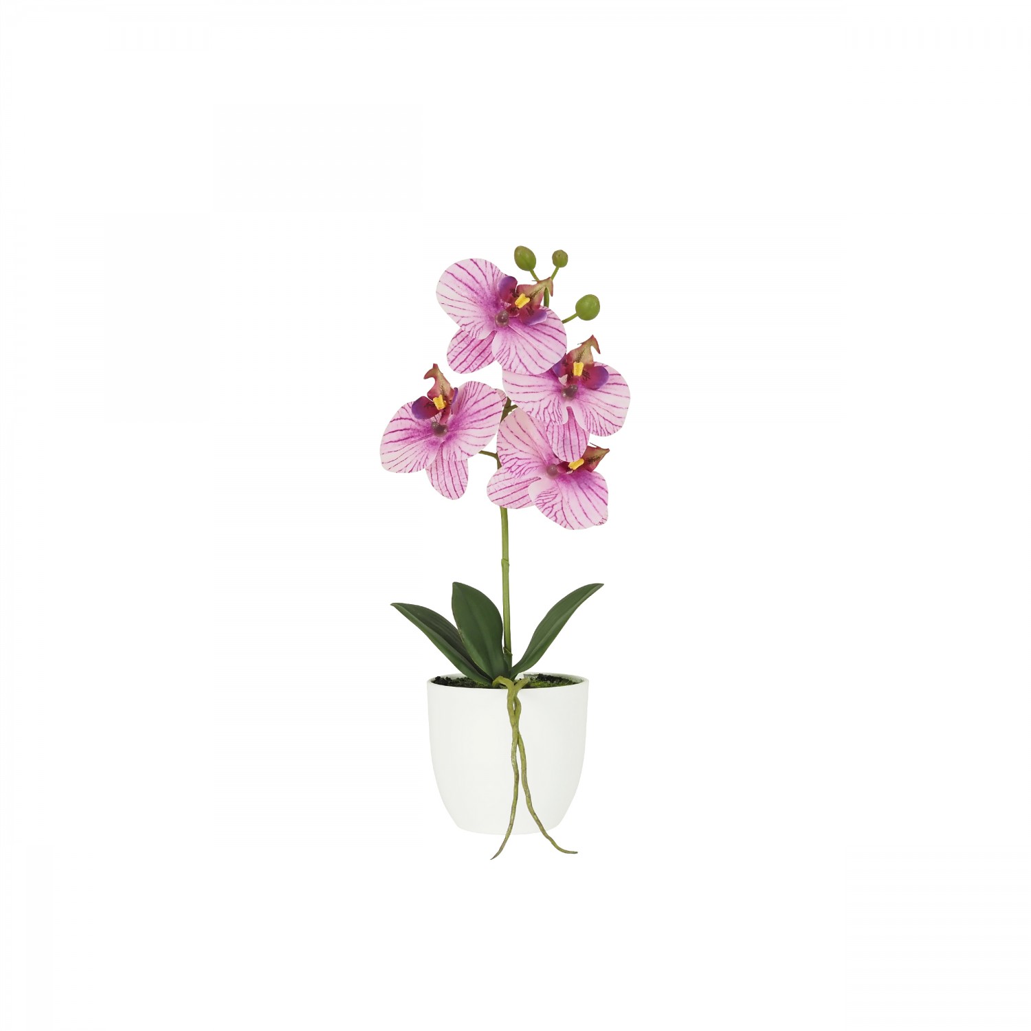 Orchidée artificielle rose veinée 35cm