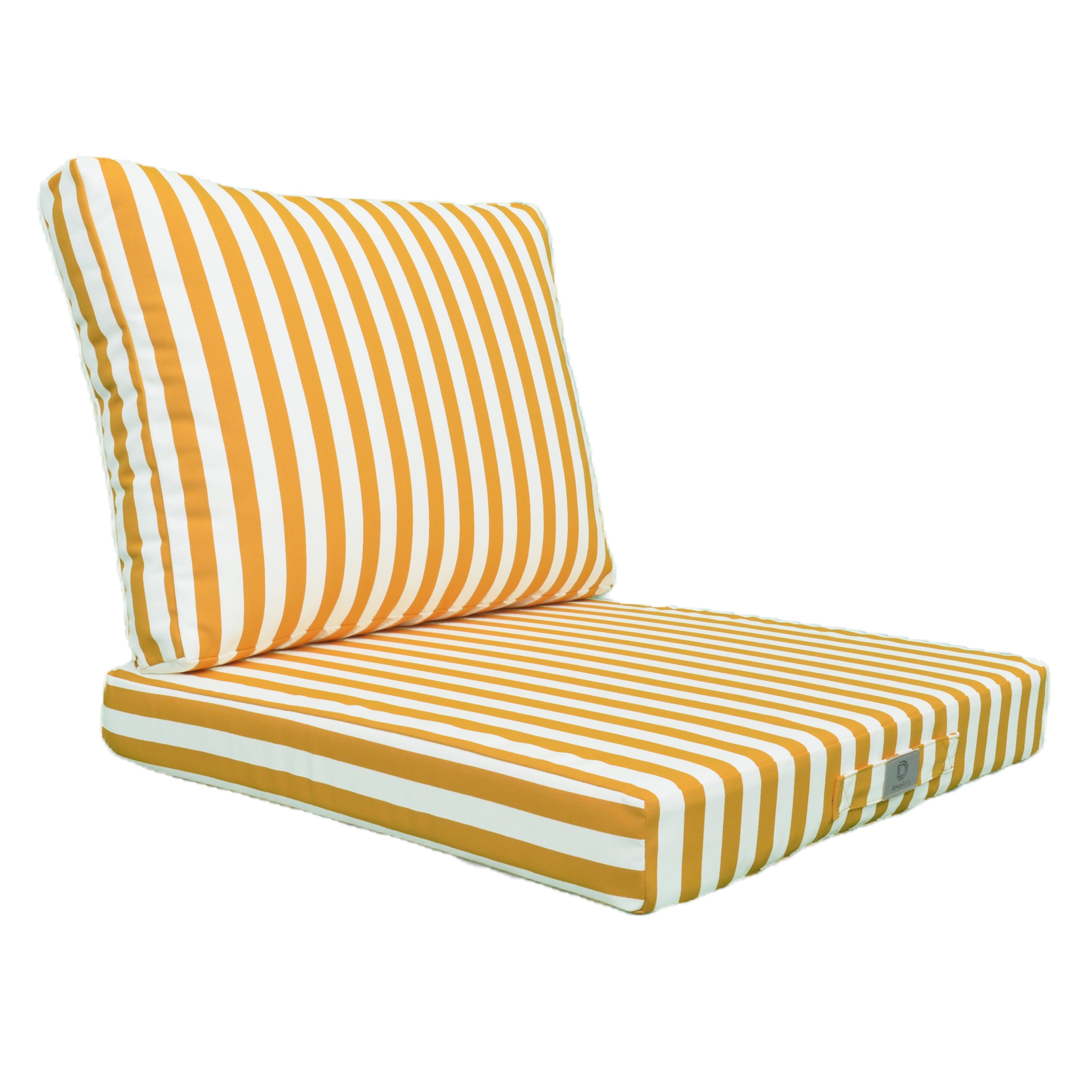 Coussins pour salon de jardin déhoussable 60x60cm rayure jaune