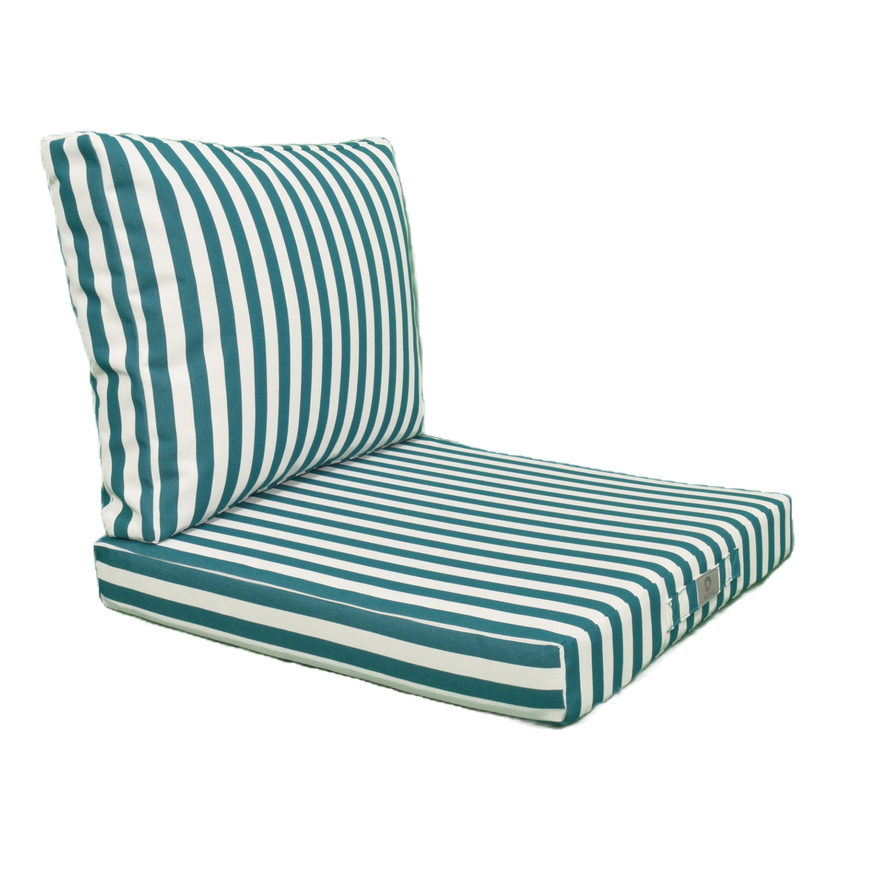 Coussins pour salon de jardin déhoussable 60x60cm rayure vert