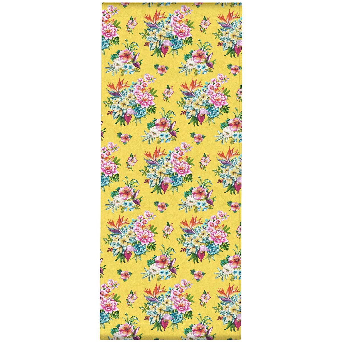 Toile outdoor de chaise longue amovible imprimé fleuri jaune