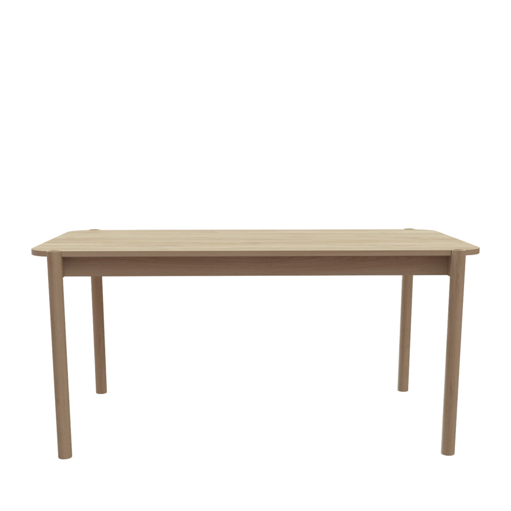 Table à manger 6 personnes aux bords arrondis en bois – Bois clair
