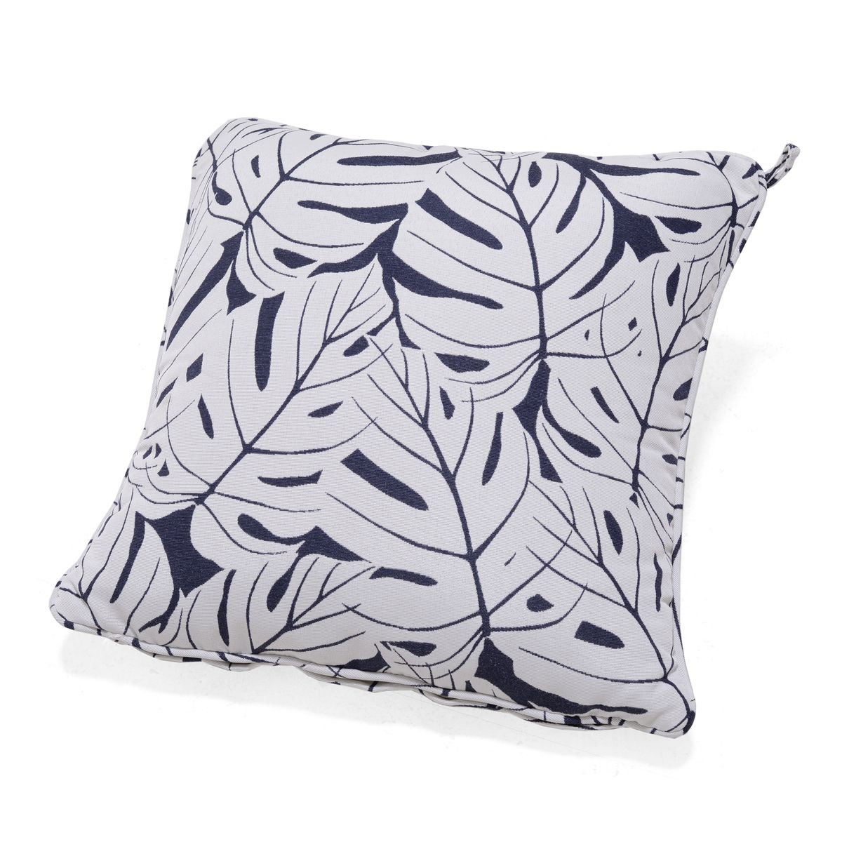 Coussin d'extérieur 45x45cm feuilles bleu foncé