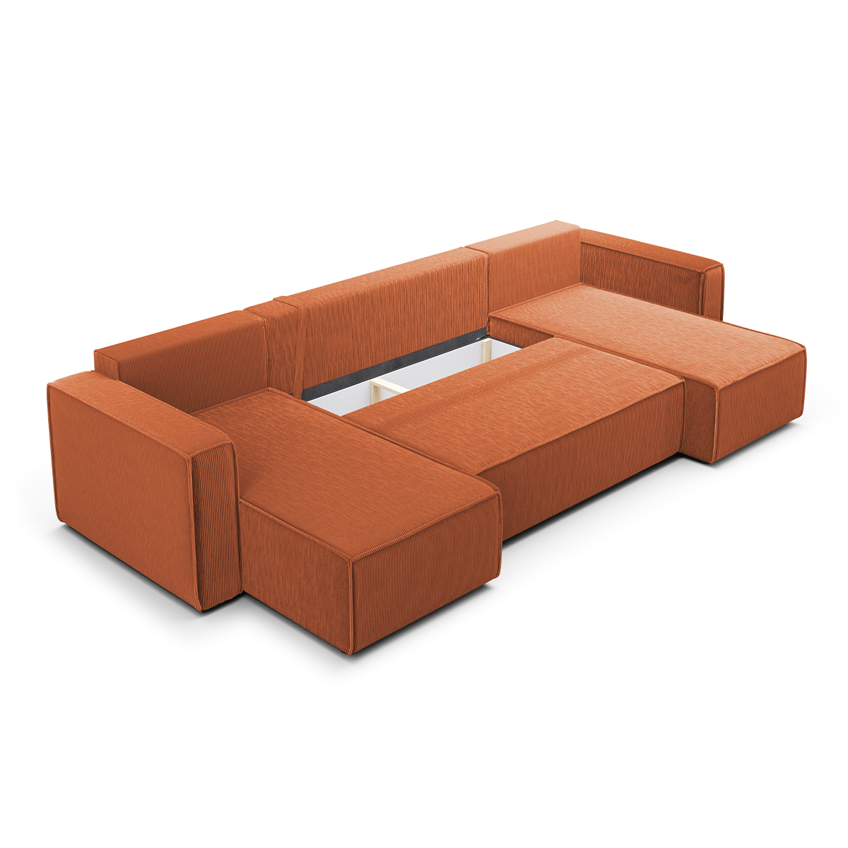 ezekiel - Canapé convertible velours côtelé Orange - Vue supplémentaire 2