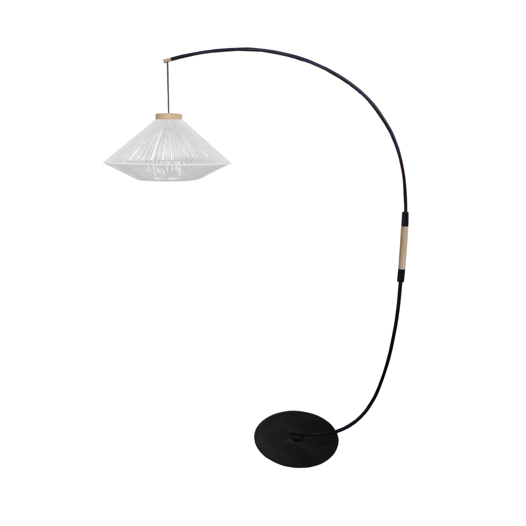 Lampadaire ficelle de coton blanc 255  cm