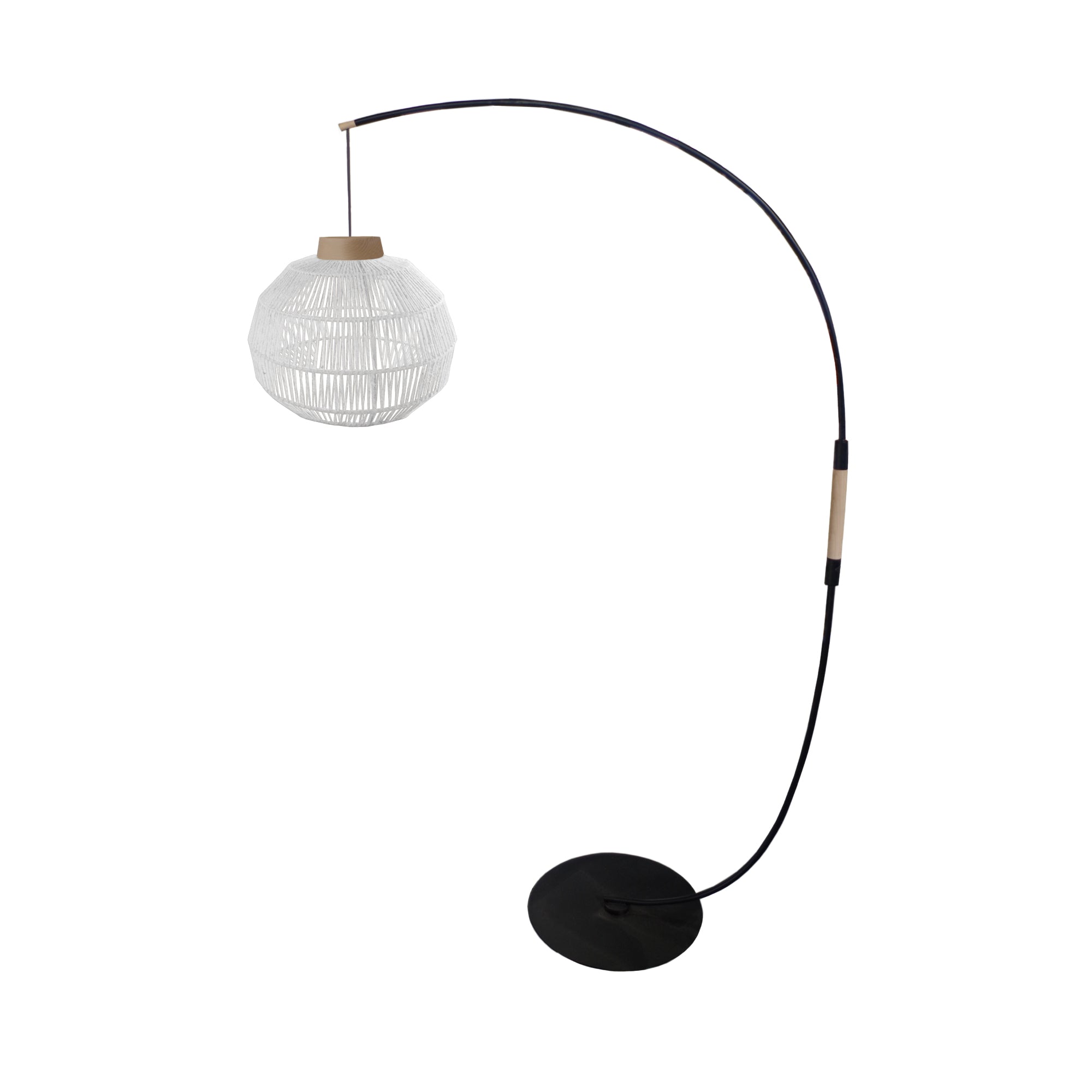 Lampadaire ficelle de coton blanc 245  cm