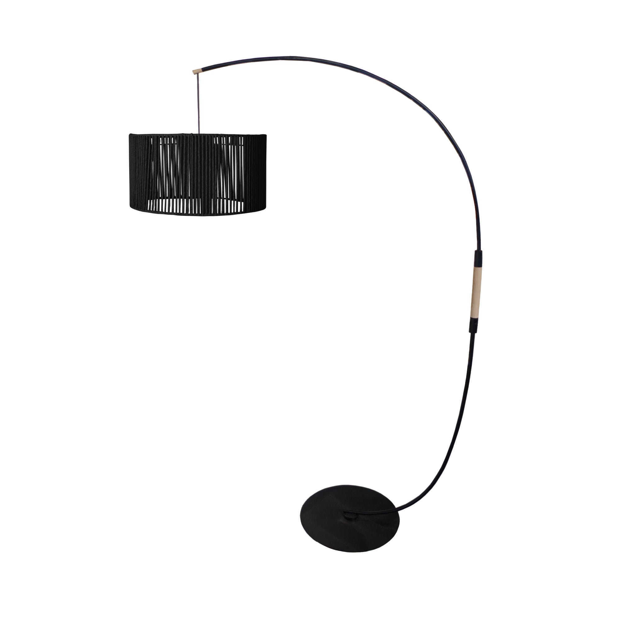 Lampadaire ficelle de coton noir 255  cm