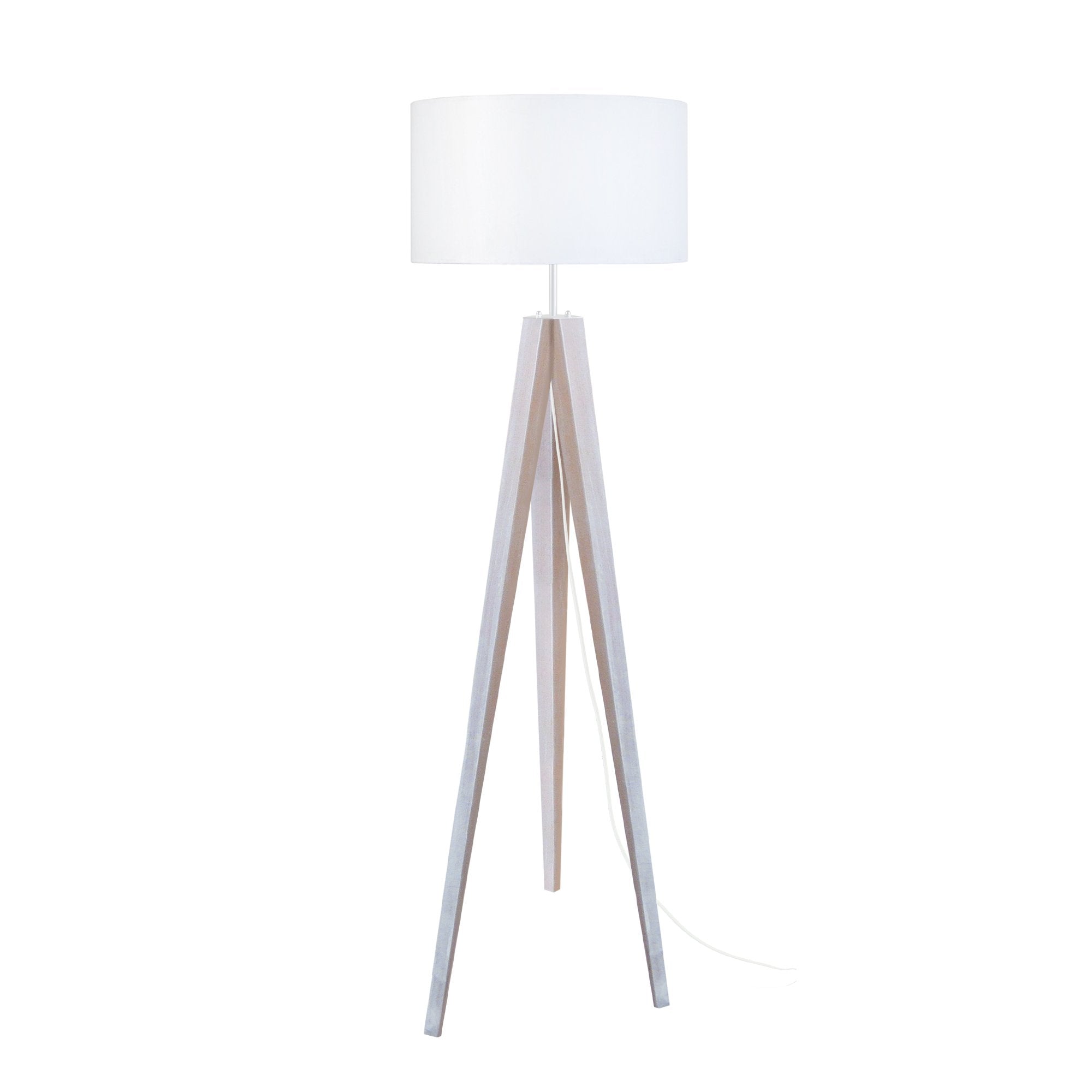 Lampadaire peinture d&rsquo;eau bois blanc d&rsquo;ivoire