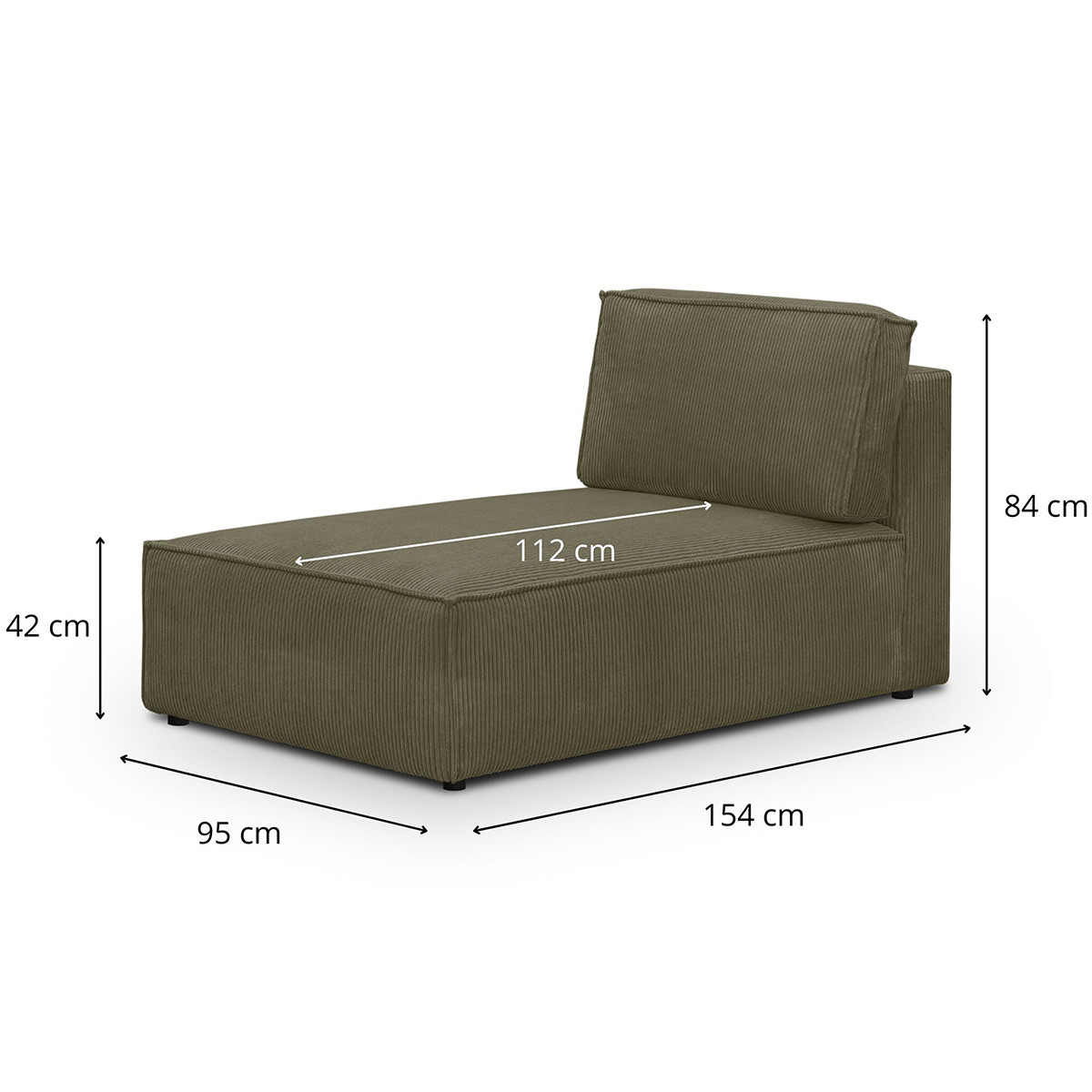 harpert - Canapé velours côtelé Vert - Vue supplémentaire 2