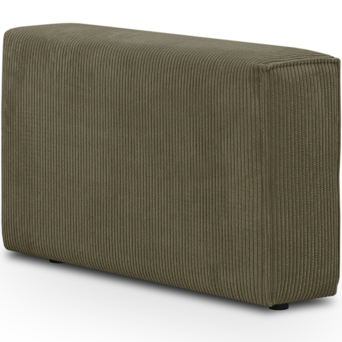 Accoudoir gauche pour canapé modulable en velours côtelé vert kaki