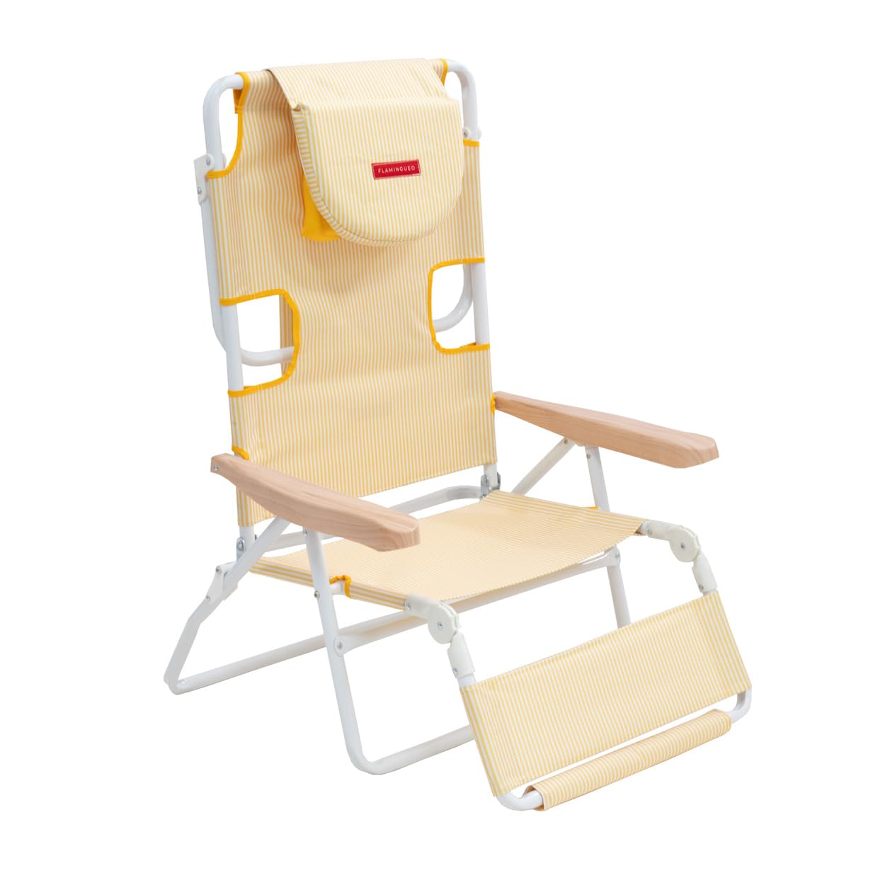 Chaise Longue Pliante Polyester Jaune