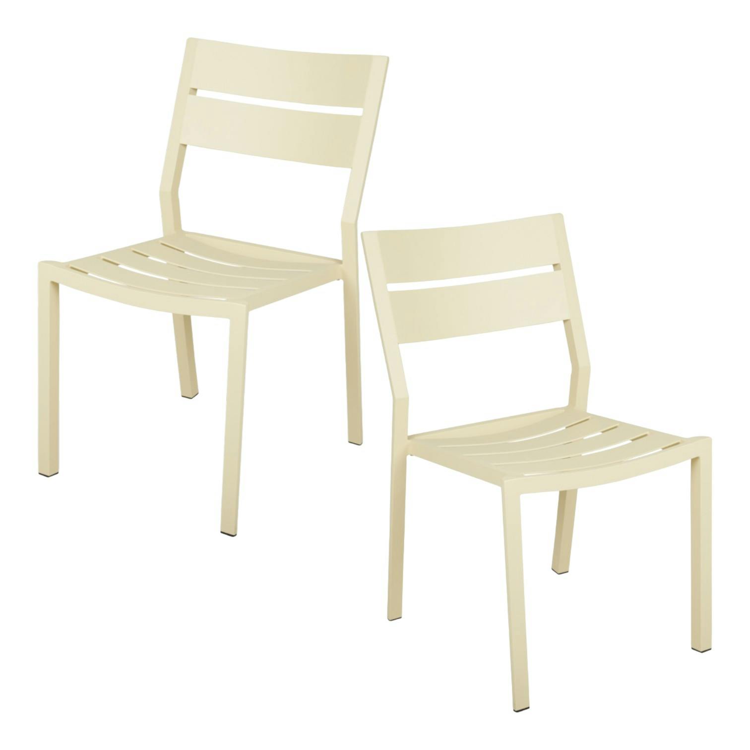 Lot de 2 chaises de jardin en aluminium jaune tendre