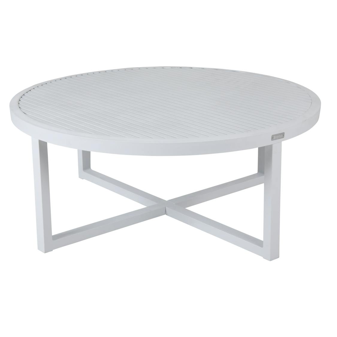 Table basse de jardin ronde en aluminium blanc D100cm