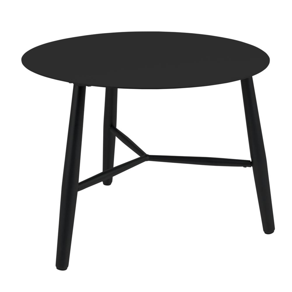 Table basse de jardin ronde en aluminium noir D60cm